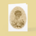 Victorian lady with flowers greeting card by DesignsbyLisa Victorian lady with flowers greeting card