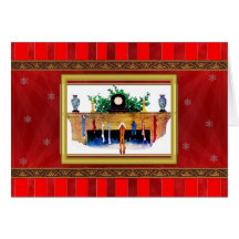 Victorian Mantle Christma Card