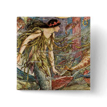 Victorian Mermaid Art by H J Ford Pins