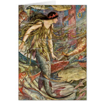Victorian Mermaid Art by H J Ford Greeting Card