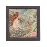 Victorian Mermaid Illustration Jewelry Gift Box Premium Trinket Boxes