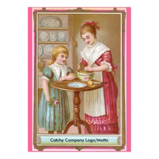 Victorian Mother & Daughter Baking Business Card (front side)