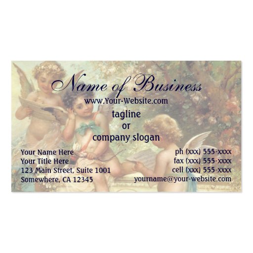 Victorian Music Angels by Hans Zatzka Business Card (front side)