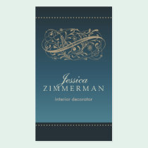 Victorian Ocean Blue Business Card business cards