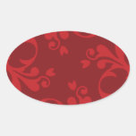Victorian Ornament Antique Damask Red, White Sticker