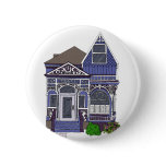 Victorian Painted Lady - Blue buttons