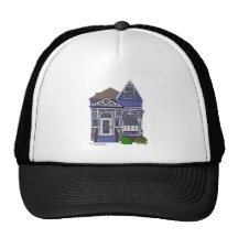 Victorian Painted Lady - Blue Mesh Hat
