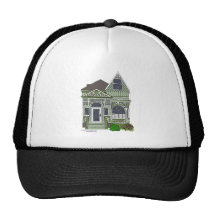 Victorian "Painted Lady" - green Mesh Hat