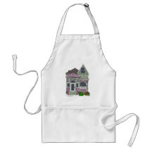 Victorian Painted Lady - Green/Pink Apron