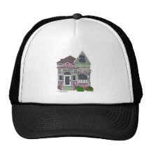 Victorian Painted Lady - Green/Pink Mesh Hat