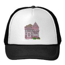 Victorian "Painted Lady" - pink Mesh Hat