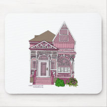 Victorian "Painted Lady" - pink Mousepad