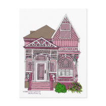 Victorian "Painted Lady" - pink Postcards