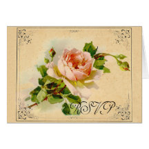 Victorian Pink Rose Cards