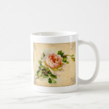 Victorian Pink Rose Mugs