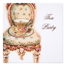 Victorian Pink Rose Tea Party Invite