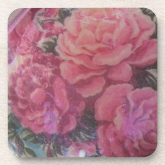 Victorian Pink Roses Beverage Coasters