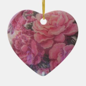 Victorian Pink Roses Christmas Tree Ornament