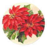 Victorian Poinsettia Christmas sticker