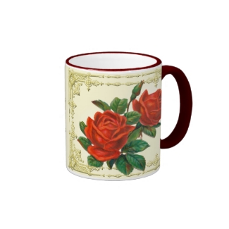 Victorian Red Roses Coffee Mug
