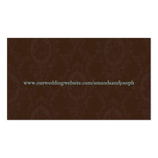 Victorian Romance Wedding Website Business Cards (back side)