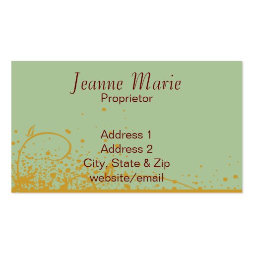 Victorian Rose Custom Standard Size Business Cards (back side)