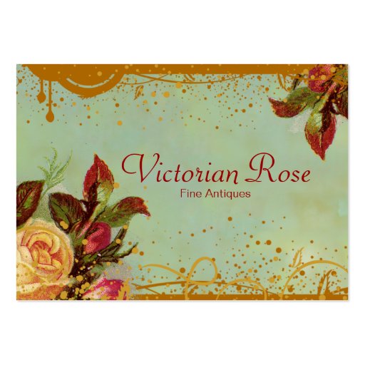 Victorian Rose Elegant Business Cards (front side)