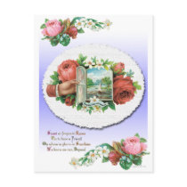 Victorian Rose Floral Friendship Card postcards