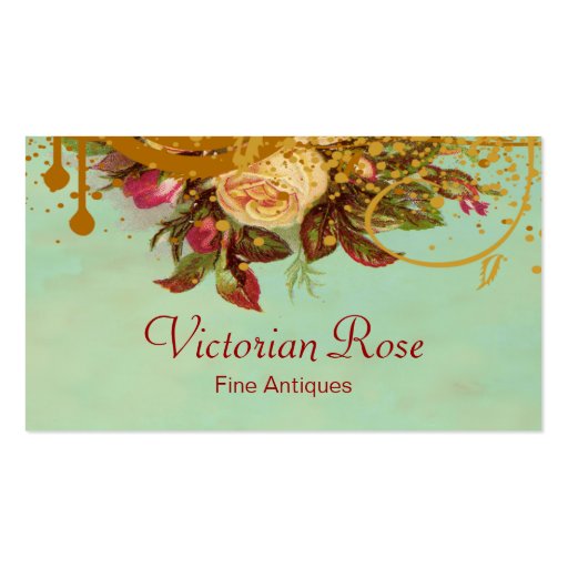 Victorian Rose Swirls & Splatter Standard Biz Card Business Card