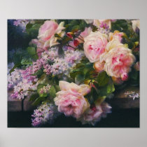 Victorian Roses and Lilacs Art Poster