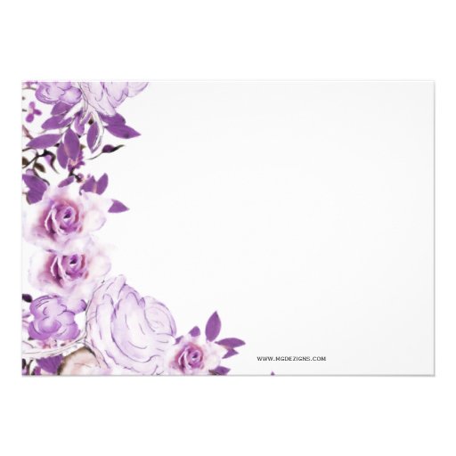 victorian roses purple Bridal Shower Invitation