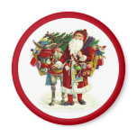 Victorian Santa and Donkey magnets