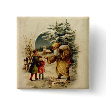 Victorian Santa buttons