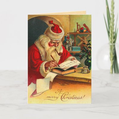 Victorian Santa Christmas Card