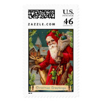 Victorian Santa Christmas Stamp