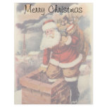 Victorian Santa Claus Climbing Down the Chimney Customized Letterhead