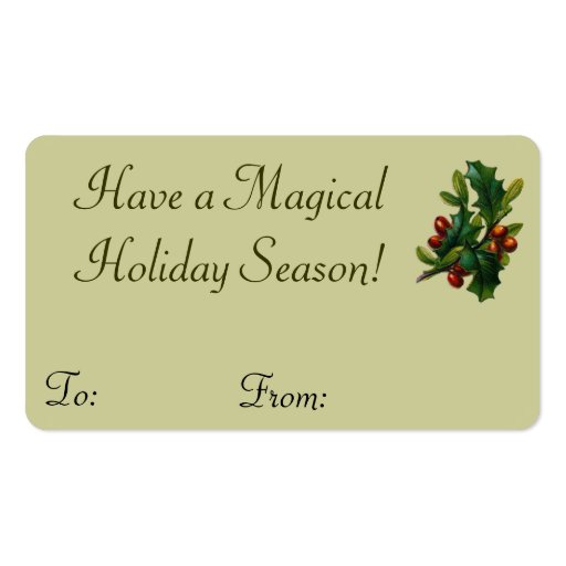 Victorian Santa & Fae Mini Greetings or Gift Tags Business Card Template (back side)