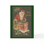 Victorian Santa on Chimney Greeting Cards Victorian Santa on Chimney Greeting Cards