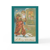 Victorian Santa with Pack Christmas Card