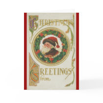 Victorian Santa Wreath cards