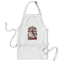 Victorian Scrap Die cut Bird Cage Aprons