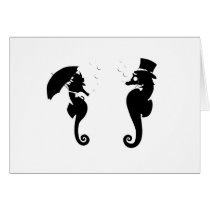 Victorian Seahorses Greeting Card