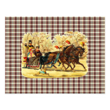 Victorian Sleigh Ride Christmas Custom Invitations