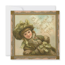 Victorian Square Christmas Card invitations by golden_oldies Victorian Square Christmas Card invitations