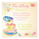 Victorian Stacked Tea Cups Tea Party Invitation