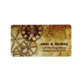 steampunk wedding address labels
