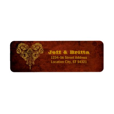 Victorian Steampunk (Heart) Return Address Custom Return Address Label
