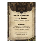 Victorian Steampunk Leather Wedding Invitation
