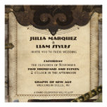 Victorian Steampunk Leather Wedding Invitation