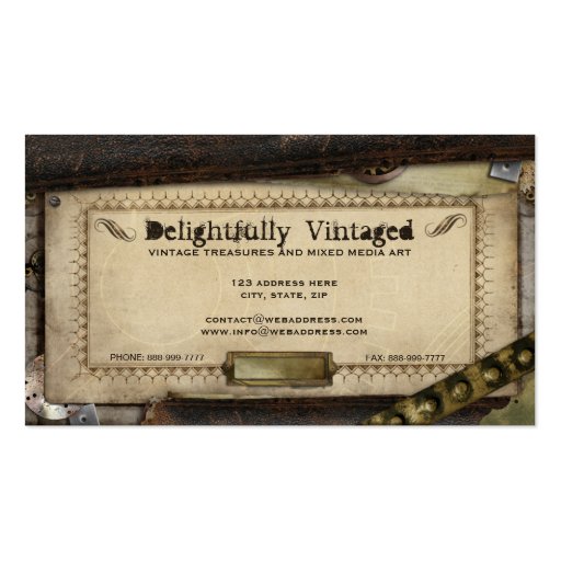 Victorian Steampunk Professional Business Cards (back side)